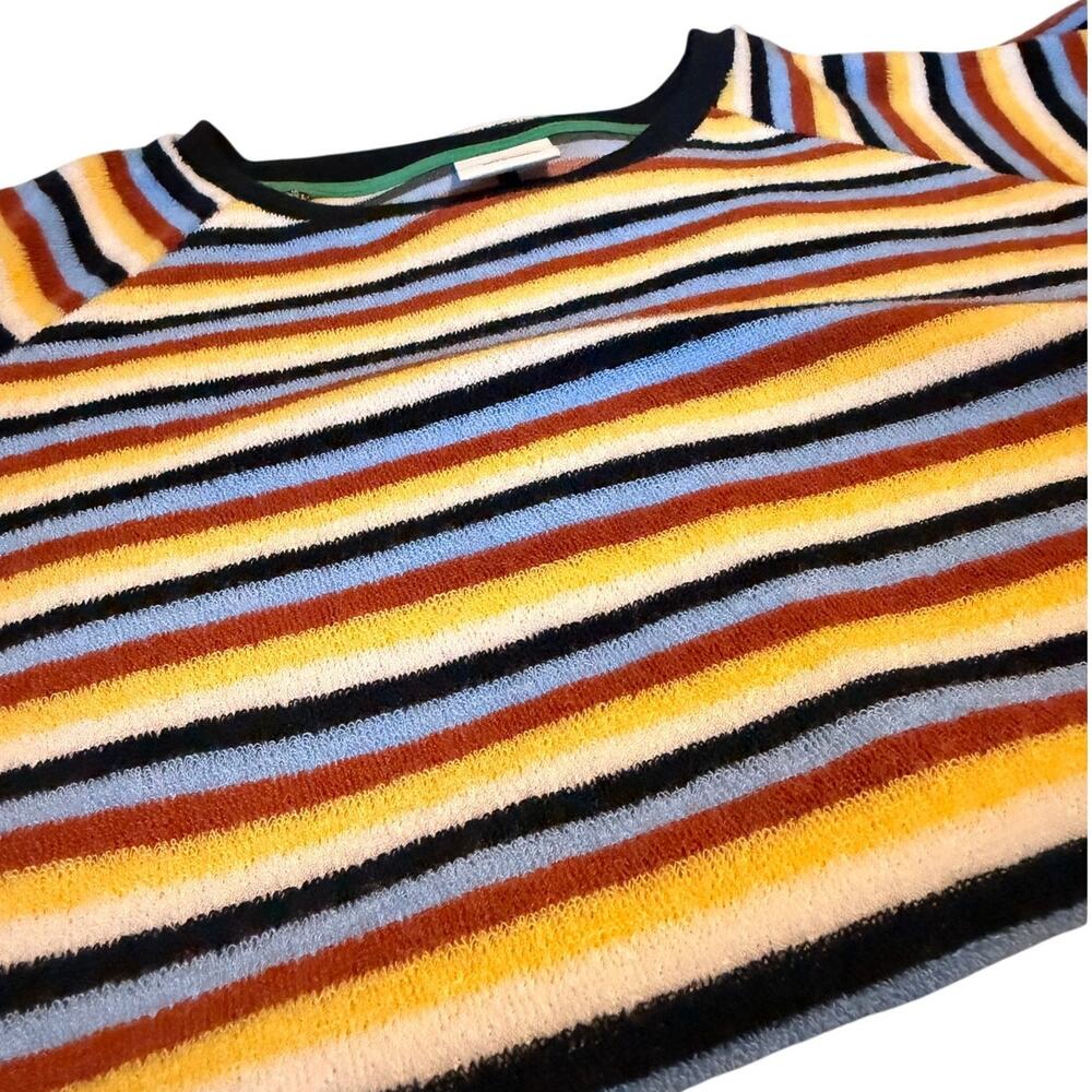 Zara Kids 13-14Y Striped Terry Cloth T-Shirt Multicolor Short Sleeve